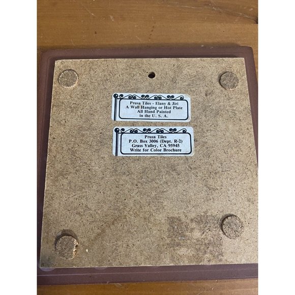 Prusa Tile Elany & Jiri Wall Hanging or Hot Plate HOT AIR BALLOON Made in USA - Picture 3 of 4